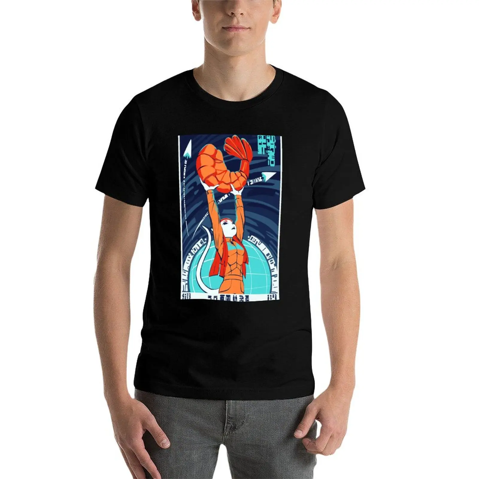 2025 نموذج جديد في الروبيان نحن نثق تي شيرت quk-ying أنيمي التي شيرت مخصص لطيف بلايز قمصان رجالي جرافيك تي شيرت