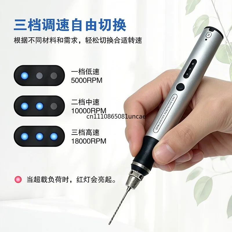 Mini Lithium Electric Nail Drill Machine Portable Rotary Grinder Pen for Nail Polishing Carving Drilling Sanding