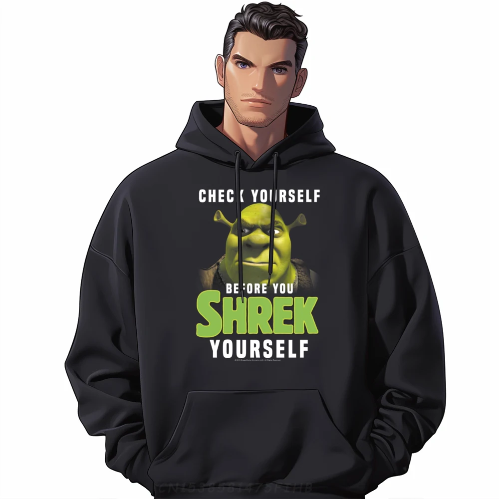 

Check Yourself Before You Shrek Funny Hoodies For Men Lovers Day Hoodies Summer Coats Long Sleeve Discount Round Neck