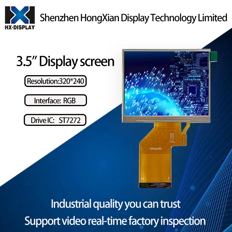 

3.5 Inch LCD Display IPS 320x240 High Pixel 54PIN Plug RGB Interface TFT LCD Screen