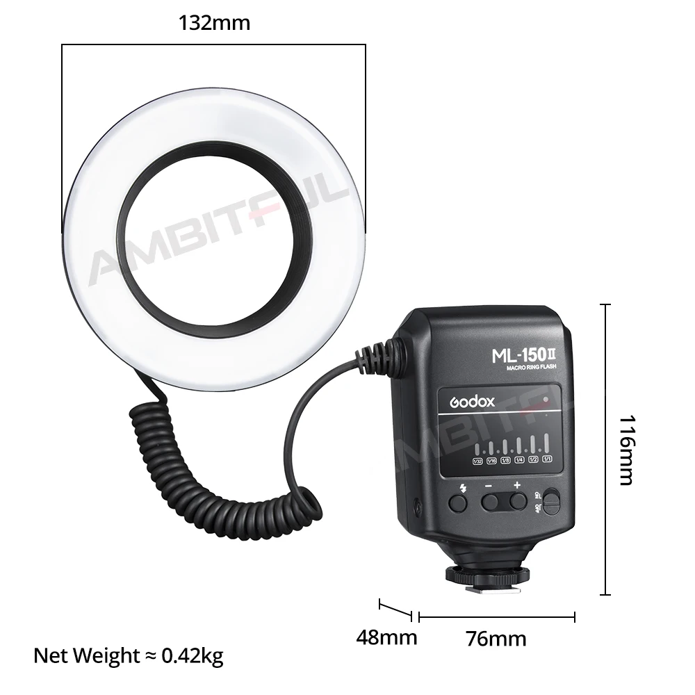 Godox ML-150II ML150II Macro Ring Speedlite Flash Light For Canon Nikon Pentax Sony Olympus DSLR Camera