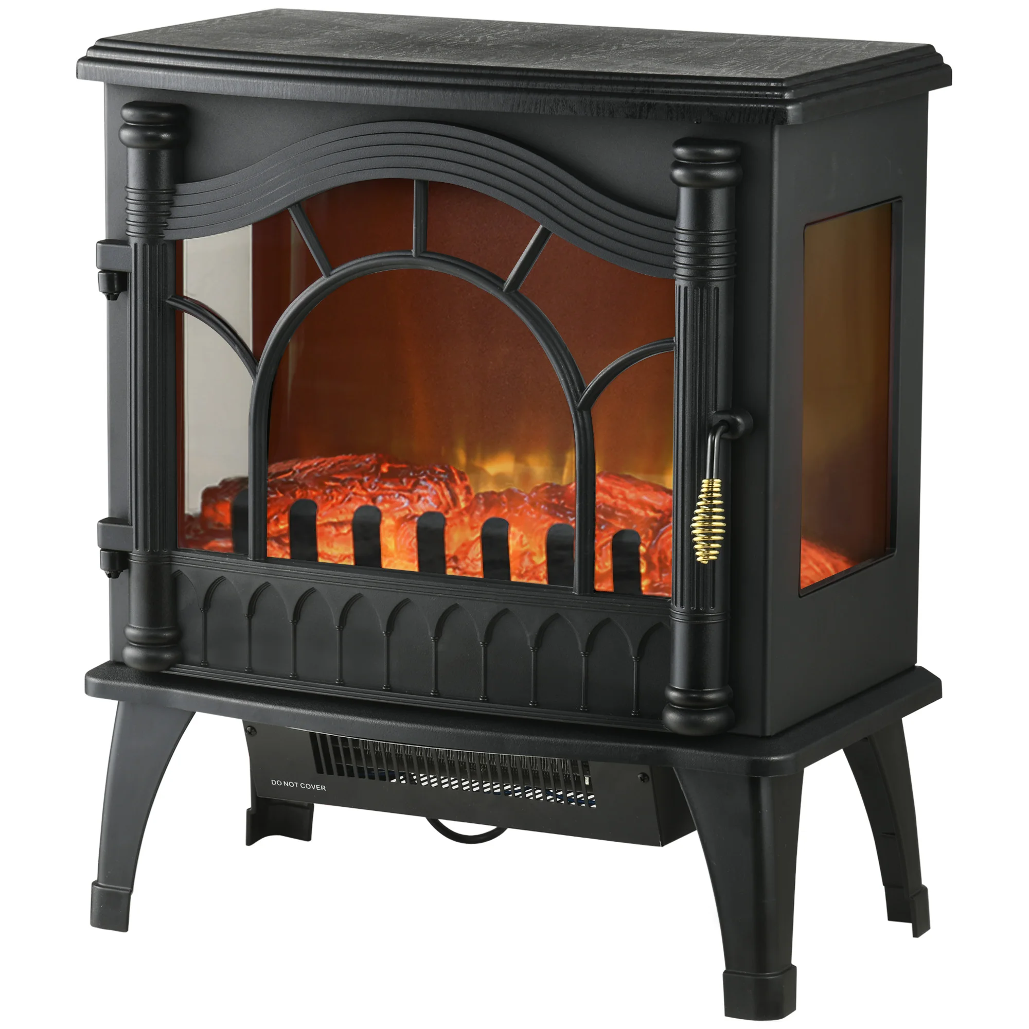 HOMCOM electric fireplace 1000W/2000W for living room 15-30 m² 55x31x58 cm black