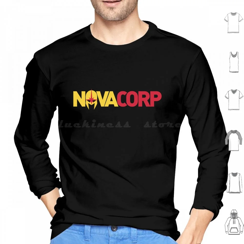 Corpnova Hoodies Long Sleeve Nova Corp Helmet Comic Latest Yellow Red Superhero