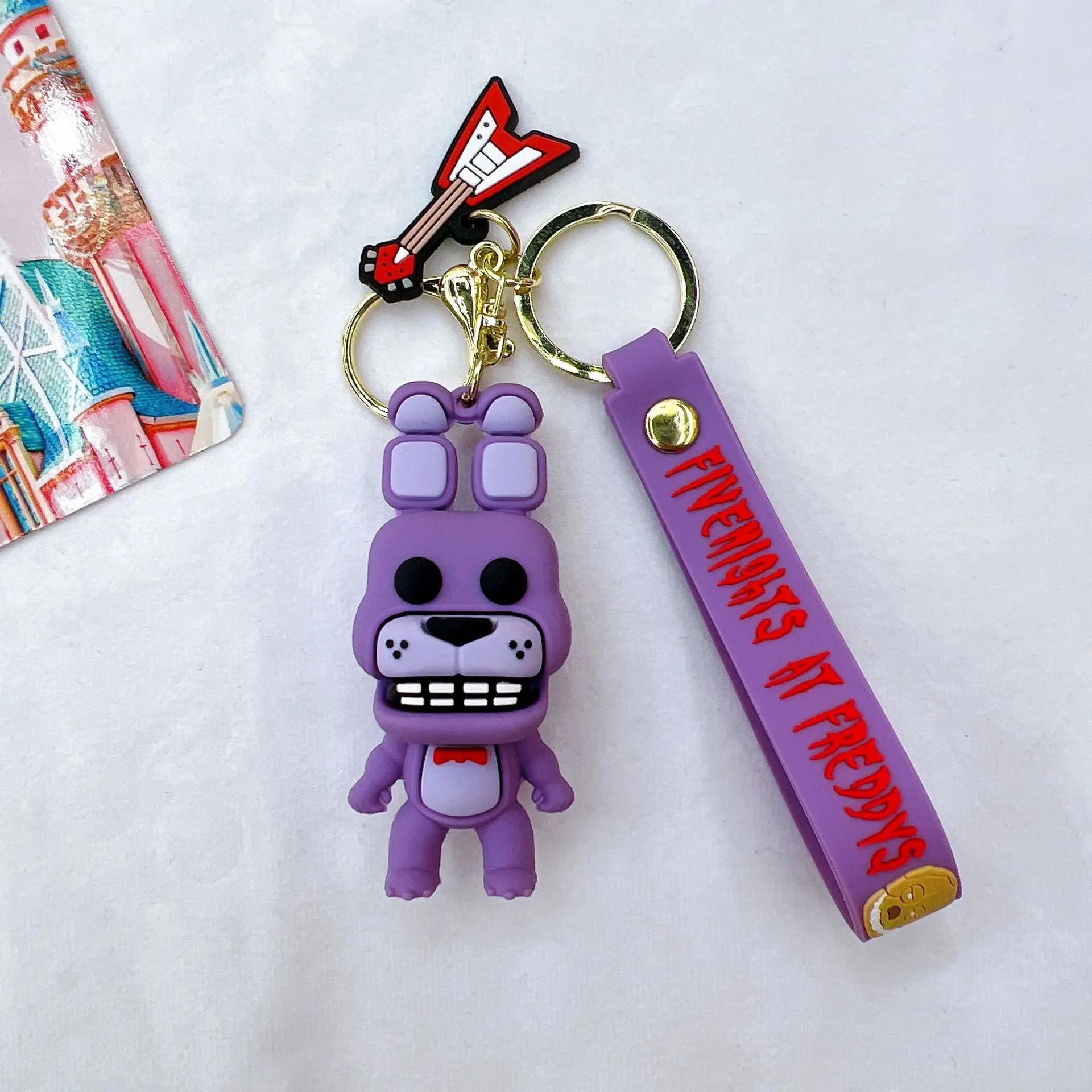Großhandel Cartoon Spiel Action figur Fnaf Freddys Fazbear Bär Puppe Modell Spielzeug fünf Nächte Freddy Schlüssel bund für Kind Geburtstags geschenk – Detail 9