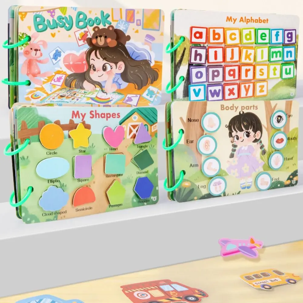 Herhaald plakken Montessori Rustig druk boek Kleurclassificatie Onderwijs Cognitie DIY Plakken Materiaal Kit Papier Cartoon