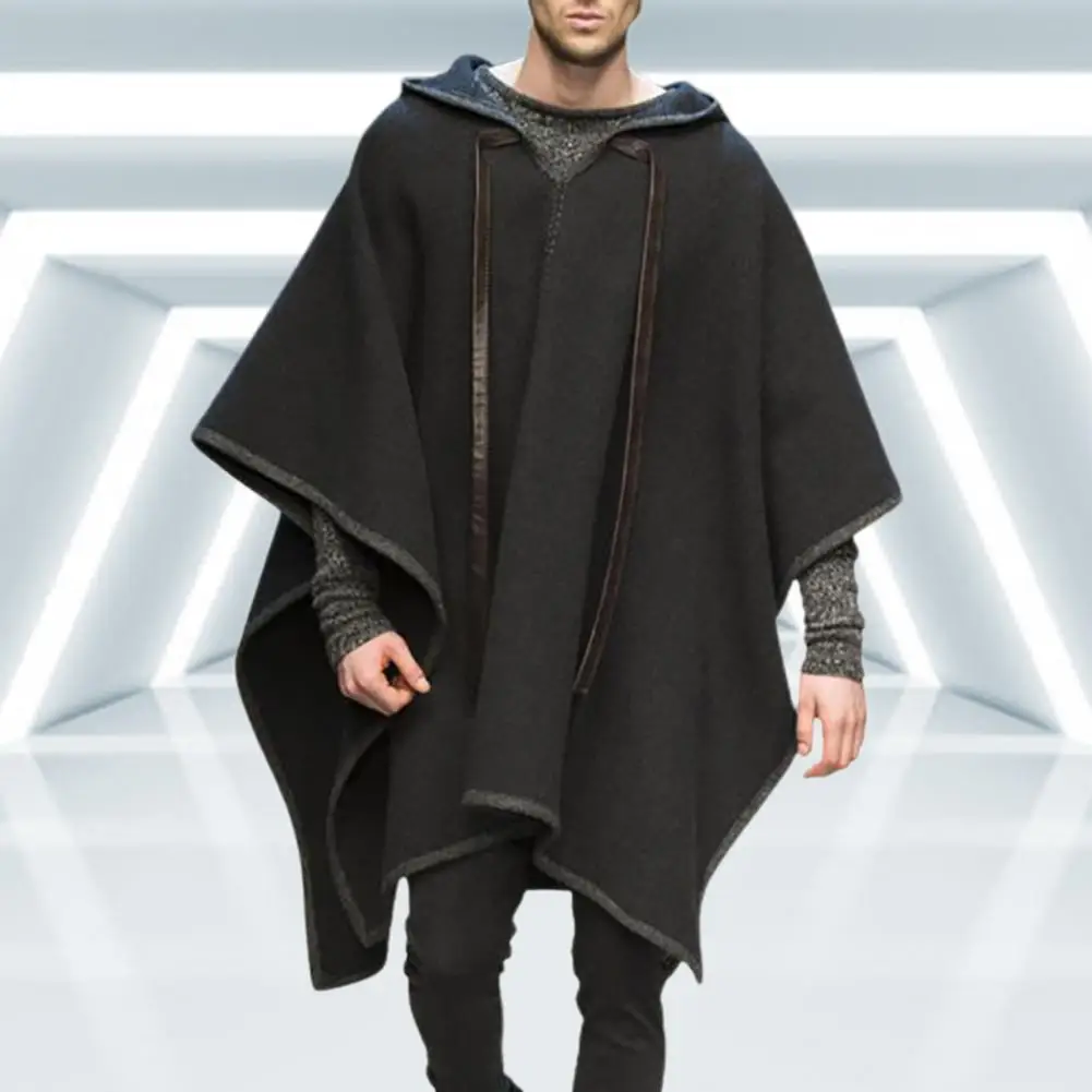 Oversize Men Hoodies Extra Loose Batwing Sleeve Men Hooded Jacket Men Irregular Hem Cape Coat Shawl Cool Gothic Medieval Cape