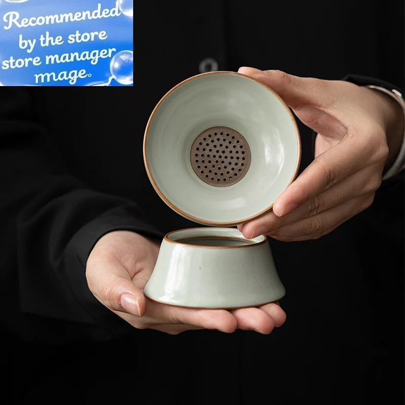 

Фарфоровая открывающаяся пленка Azure Ru Ware, встроенная чайная воронка, сетчатый фильтр, набор кружевных фильтров для чая, ситечко для чая