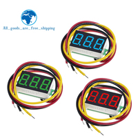 1/3PCS 0.36 inch Red Blue Digital LED Mini Display Module DC0-100V Voltmeter Voltage Tester Panel Meter Gauge for Motorcycle Car