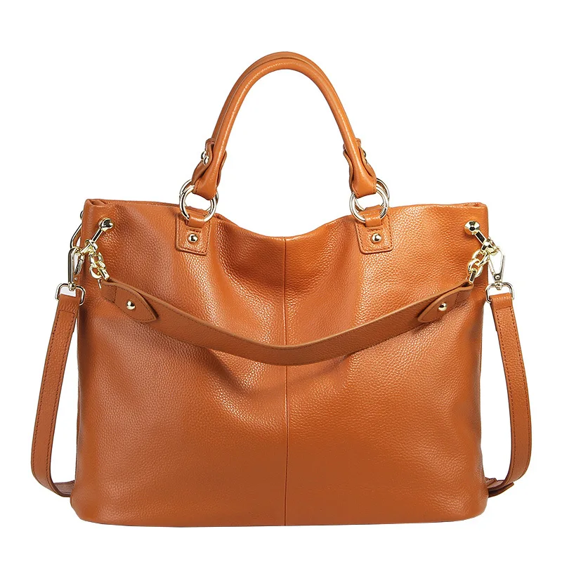 Zency 100% Genuine Leather Women Handbag Casual Tote Large Capacity Crossbody Bags