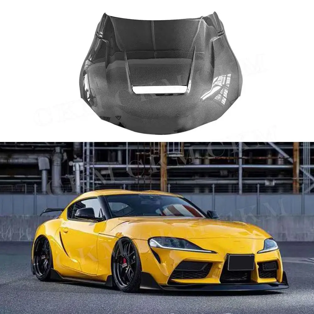 

CKMUUER Carbon Fiber For Toyota Supra 2019 2020 Car Body Kits Front Bumper Engine Hood Vents Auto Car Styling