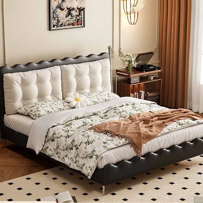 Normal Elegant Double Bed Organizer Cushioned Headboards Modern Storage Bed Lounges Japanese Cama Casal Bedroom Furniture