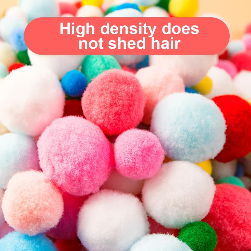 200Pcs/lot 10-30mm Candy Color Pompom Fur Balls Colorful Fluffy Pompones Ball Furball For DIY Handmade Carft Decoration Parts