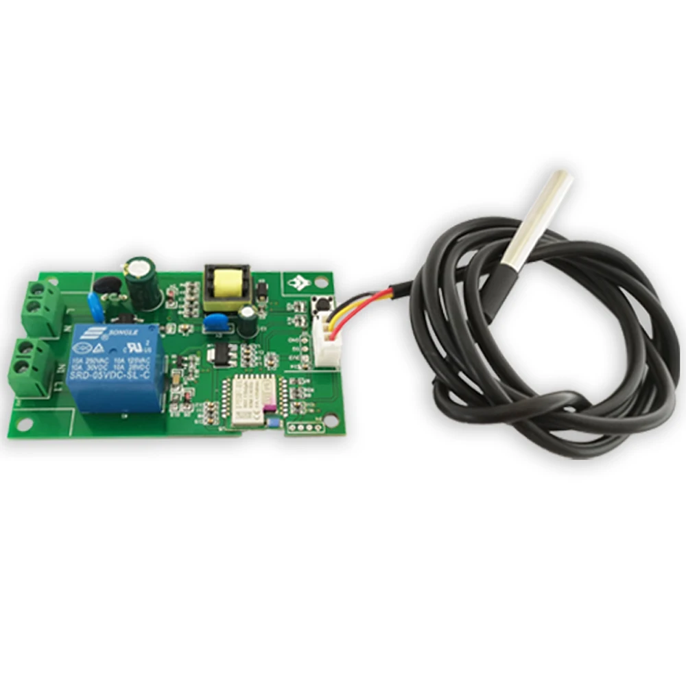 

Temperature Controller Module AC 220V WiFi Temperature Remote Control Board Mobile APP Control Smart Switch with DS18B20 Probe