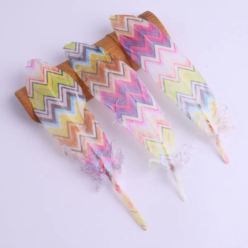 Various Patterns Golden Gradient Feathers Goose Feathers Diy Clothing Crafts Jewelry Decorative Accessories