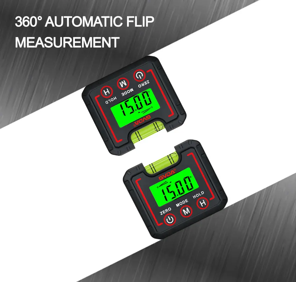 GVDA Digital Angle Gauge Magnetic Protractor Inclinometer Level Angle Finder Angle Cube Level Box with LCD Backlight