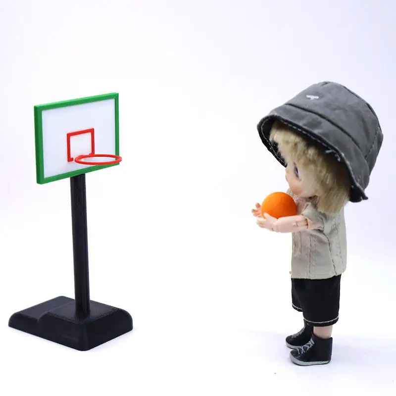 Xm1Set PLA Mini Sportausrüstung Modell Spielzeug Puppenhaus Szene Zubehör 1:12 Puppenhaus Basketball Ständer Simulation