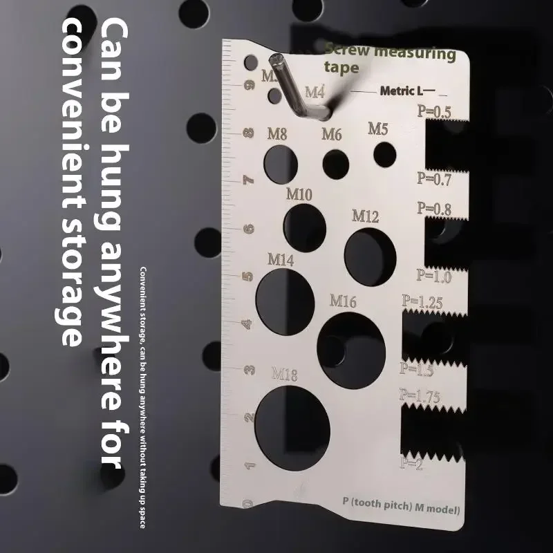 Calibro del passo del filettatura della vite Righello Strumento di misurazione Bullone Dado Filettature di lavorazione metriche Calibro di taglio della vite Misurazione del modello angolare