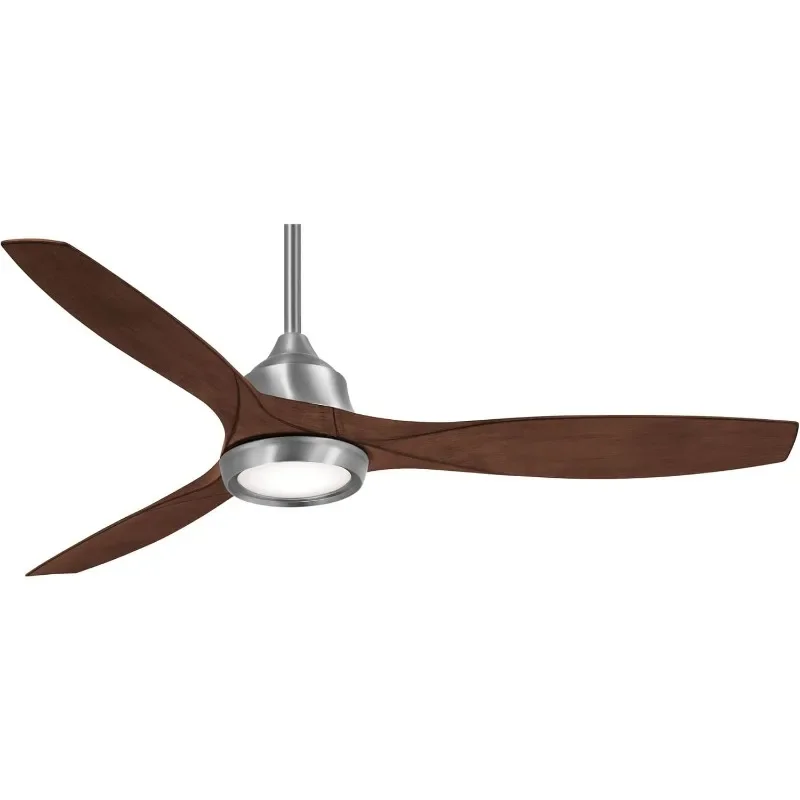 MINKA-AIRE F749L-BN Skyhawk 60 Inch LED Ceiling Fan with Carved Wood Blades, Integrated LED Light and DC Motor