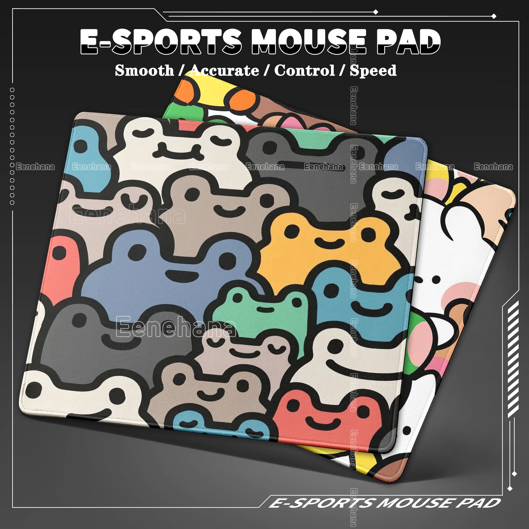 

Colorful Frog PC Gaming Kawaii Mouse Pad 45x40 Speed E-Sports Waterproof Keyboard Cute Bunny Office Home Non-slip Laptop Deskmat