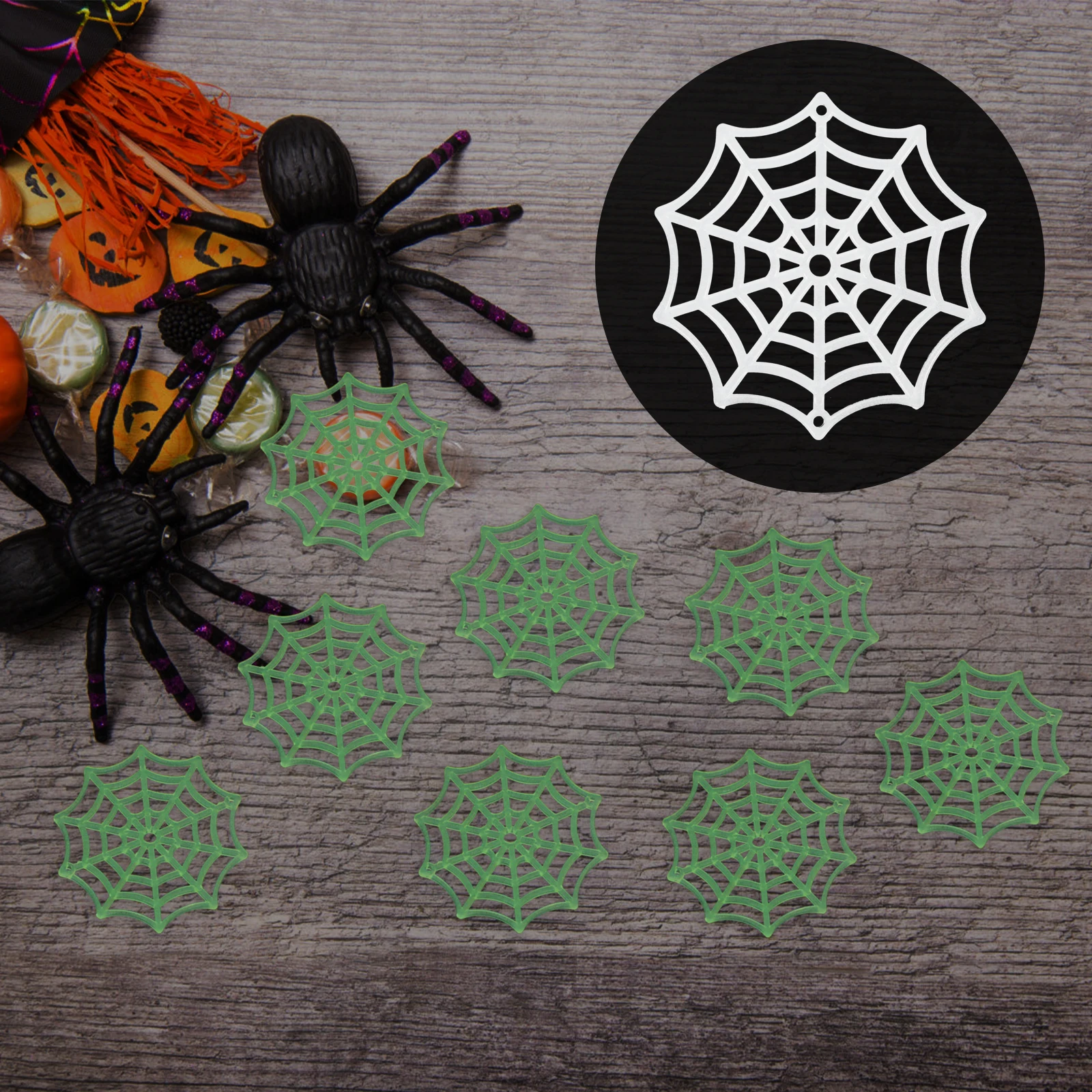 

50Pcs Plastic Cobwebs Halloween Spider Decorations Spider Web Ornament Plastic Spider Web Accessories Ornamentate