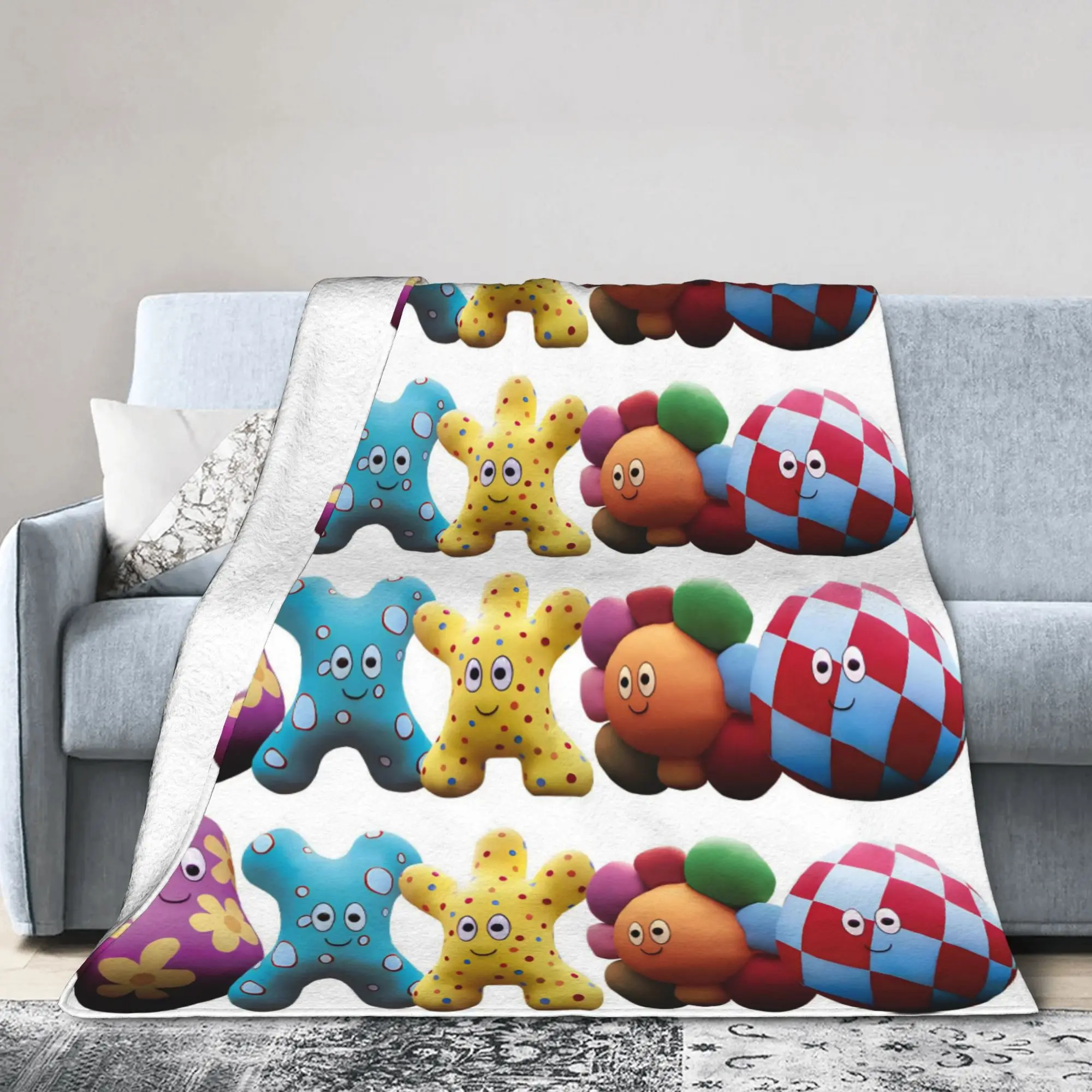 Night Haahoos Gardens Cute Funny Blankets Flannel Nostalgic Cartoon Lightweight Throw Blankets for Bedspreads Outdoor Breathable