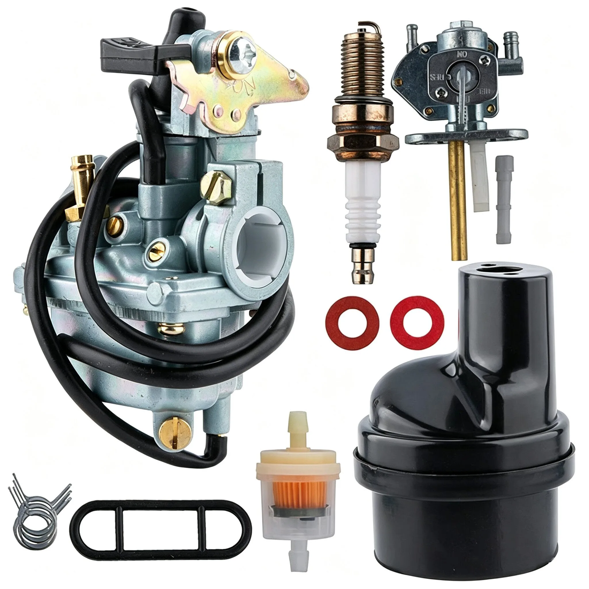 For SUZUKI LT50 JR50 LTA50 Carburetor Replacement Kit Quad Bike ATV 50cc Engine Carb Parts Fuel Filter Spark Plug Assembly