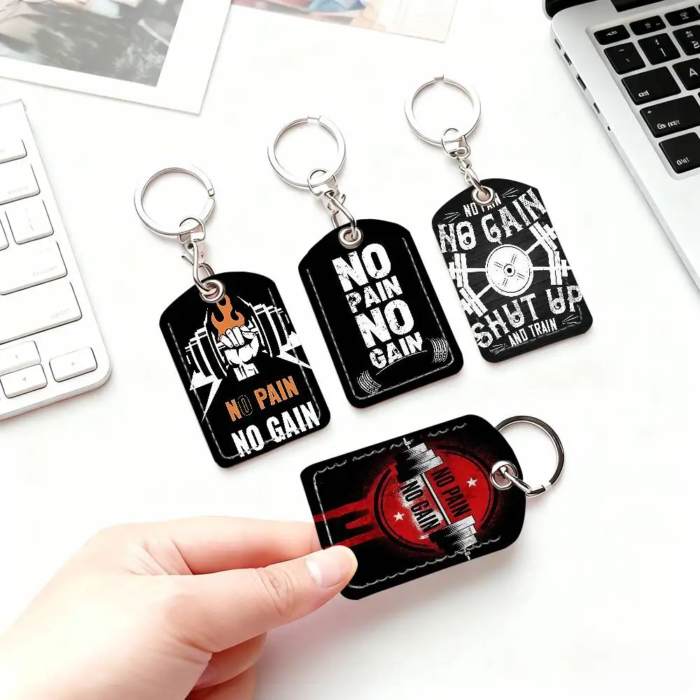 

No Pain, No Gain Card Holder Suitable For Student Bus Subway Bank Gym and Keychain Loss Prevention