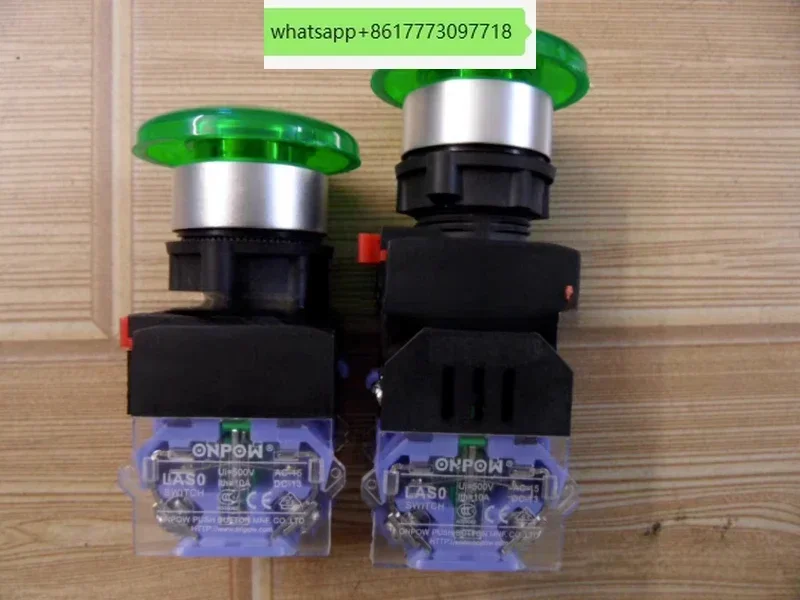 5PCS ONPOW China Red Wave LAS1-B 12mm LAS0-K 40mm Schakelaar Paddestoel Knop Ronde Knop