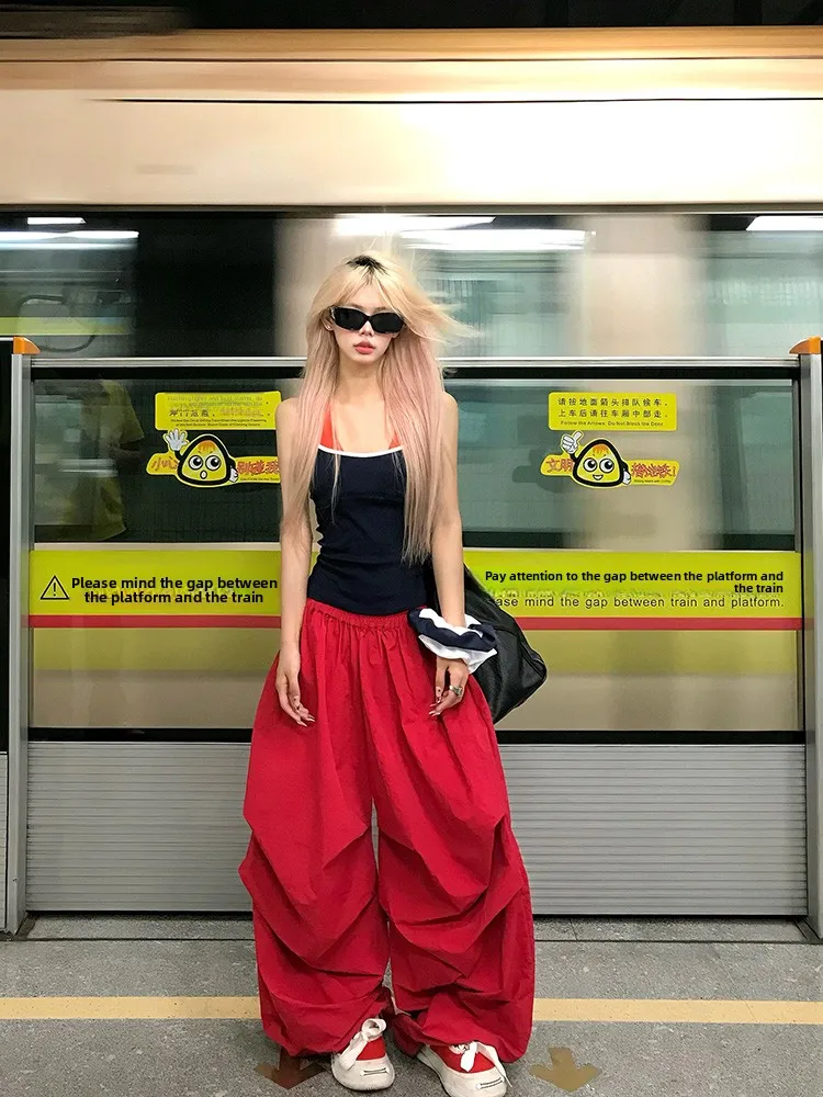 

NECOYEP American Retro Loose Casual Pants Wide Leg Drapey Loose Men's Women's Long Pants Youthful Vitali Sle All Seasons