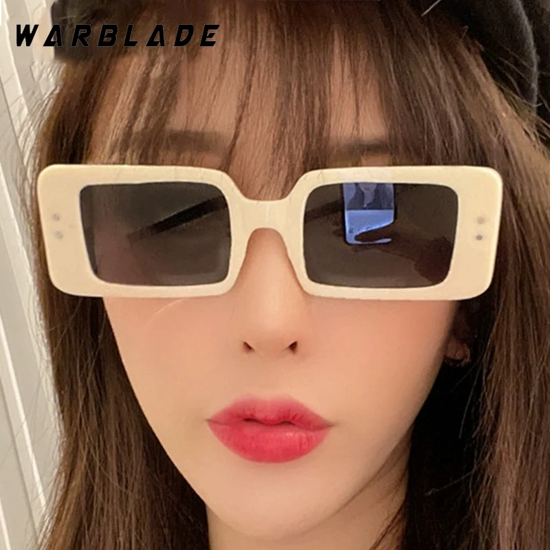 

Retro Narrow Small Square Frame Women Sunglasses Luxury Brand Rice Nail Decorate Men Sunglass Travel Retro Trendy Shades UV400