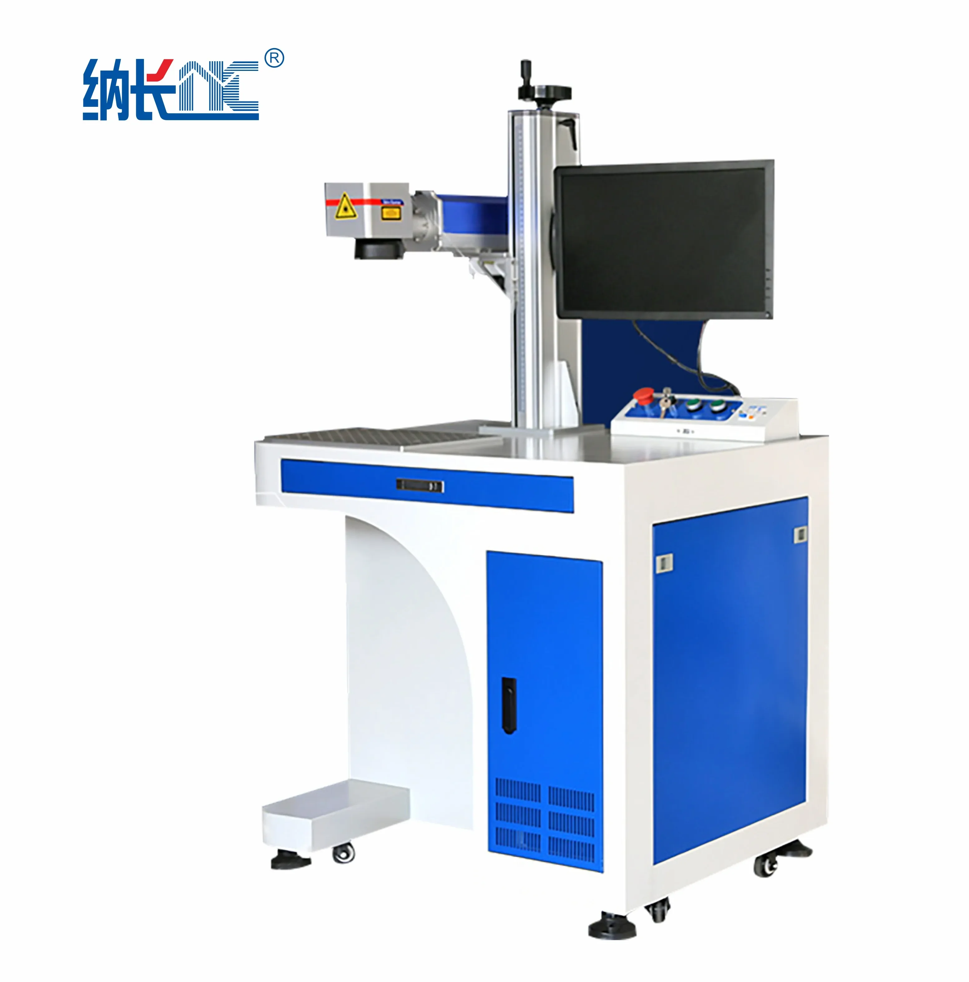 Electric Lifting Device Cabinet Fiber Cnc Laser Marking Machine 30w 50w Aluminum Business Card Marking Machine