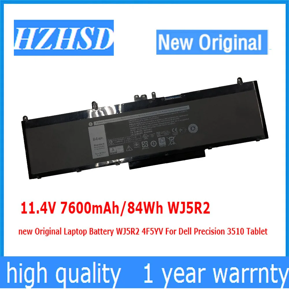 11.4V 7600mAh/84Wh WJ5R2 Original Laptop Battery 4F5YV For Dell Precision 3510 For Latitude 5570 E5570 G9G1H 04F5YV