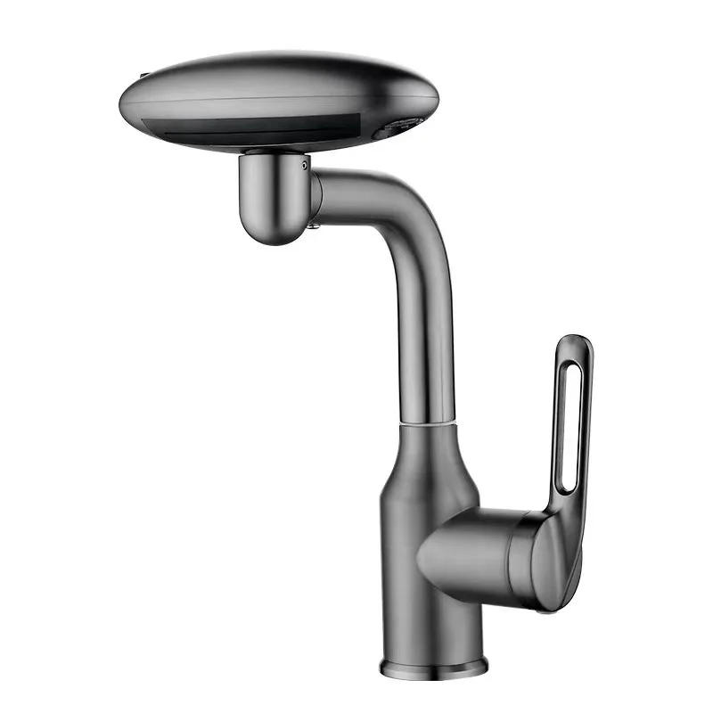 

Smart Design 360° Rotating Basin Faucet,4 Water Flow Settings,Temperature Control Mixer Tap,Flexible Gooseneck for Vanity Basin