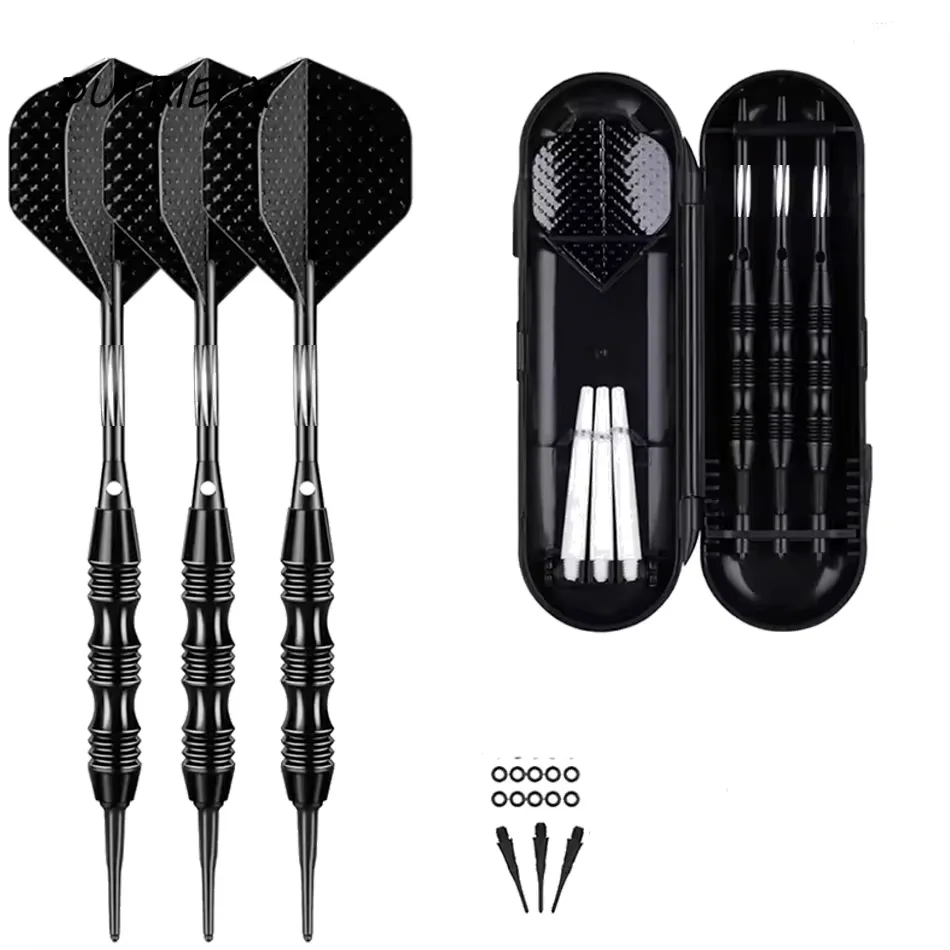 

3pcs Professional Soft Tip Darts Set 20Grams+ Aluminum Shafts + 3 Standard Flights + Portable Case for Electronic Dart Board