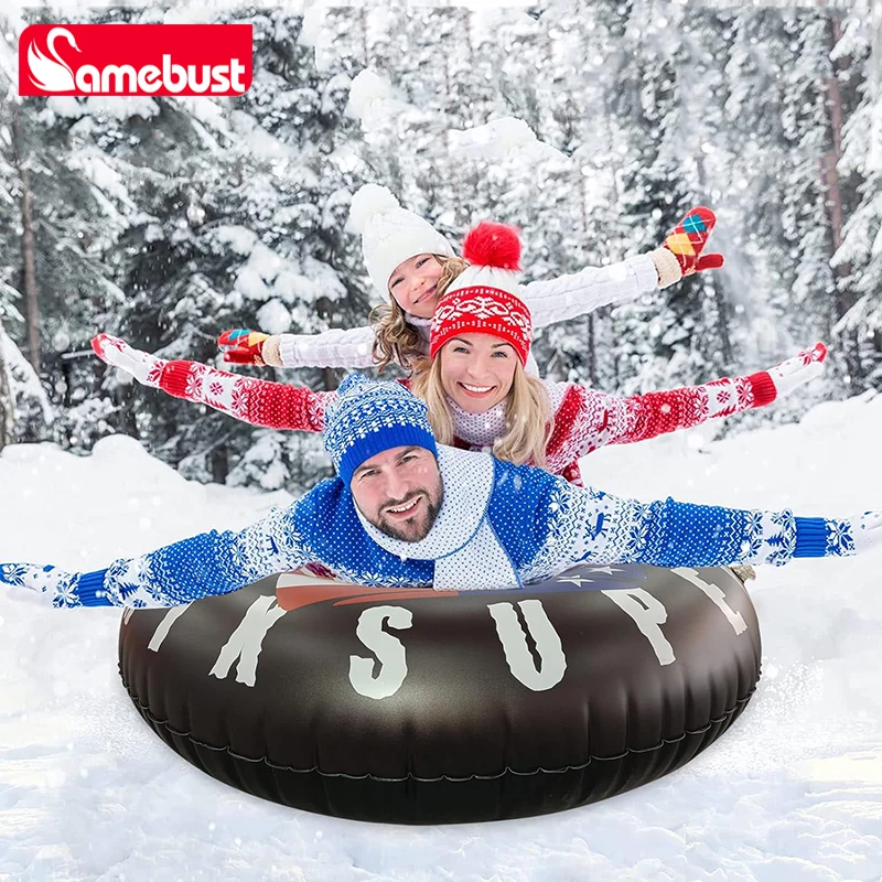 

Camebust Snow Tubes Sleds for Kids Sledding 47'' Large Inflatable Snow Tube Sled Heavy Duty with 0.6mm Thicker Bottom Handles