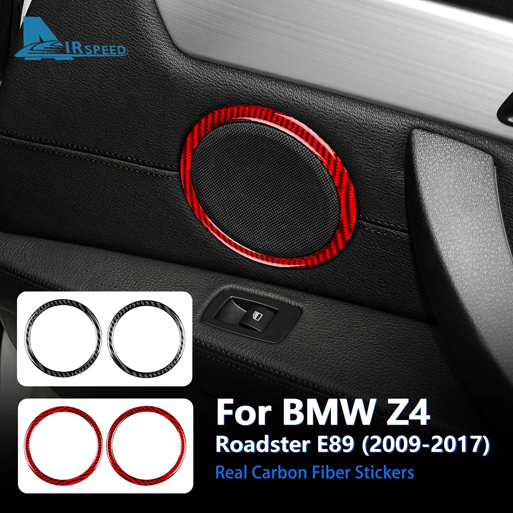 

Углеродное волокно для BMW Z4 E89 Roadster 2009-2017 Автомобильная Боковая дверь динамик круги крышка громкий динамик стикер аксессуары для интерьера отделка