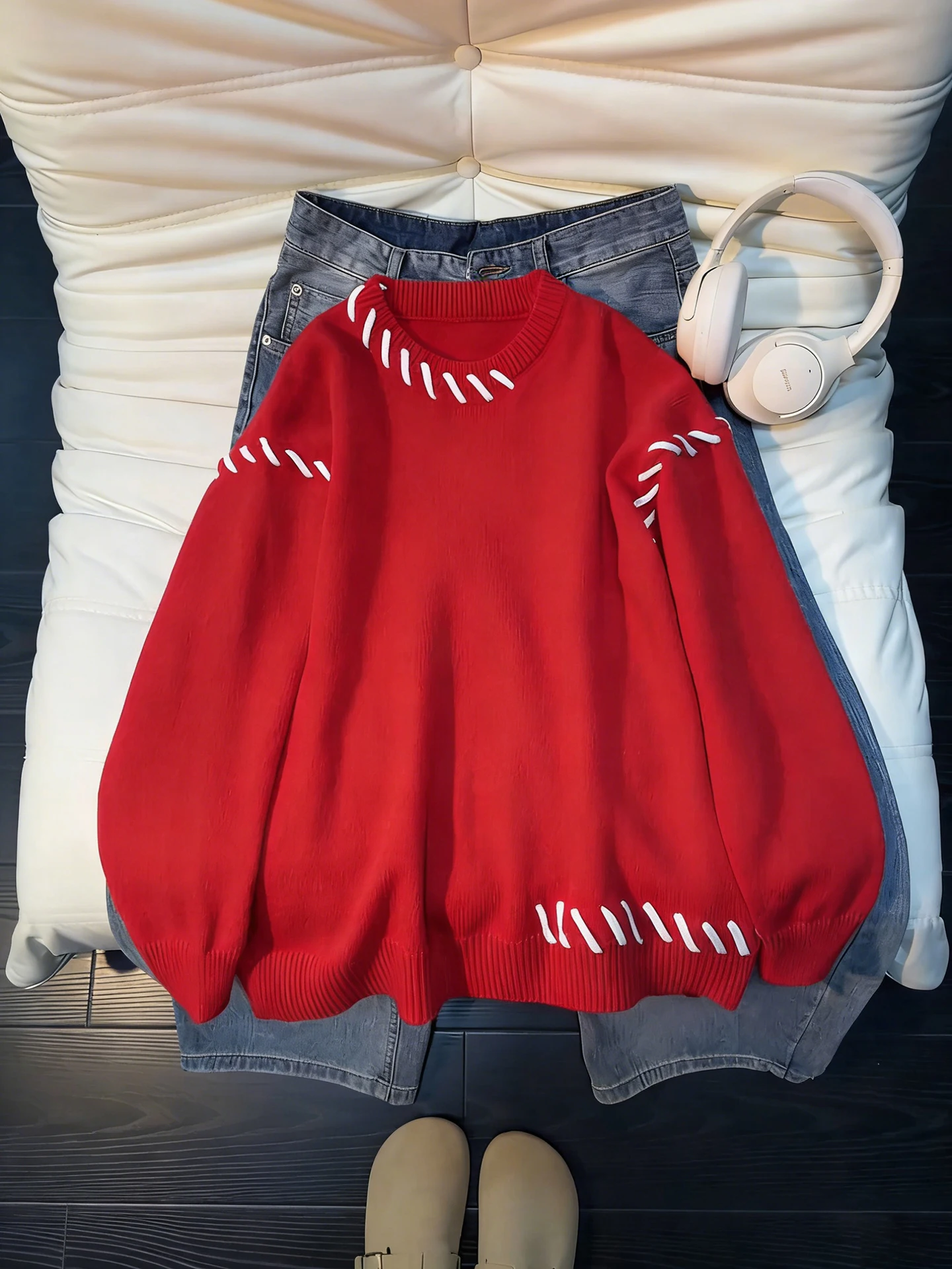 

Мужской вязаный свитер Cleanfit красного цвета, зимний, высококачественный, в стиле пэчворк, для ношения под одеждой, весенняя верхняя одежда, из полиэфирного волокна