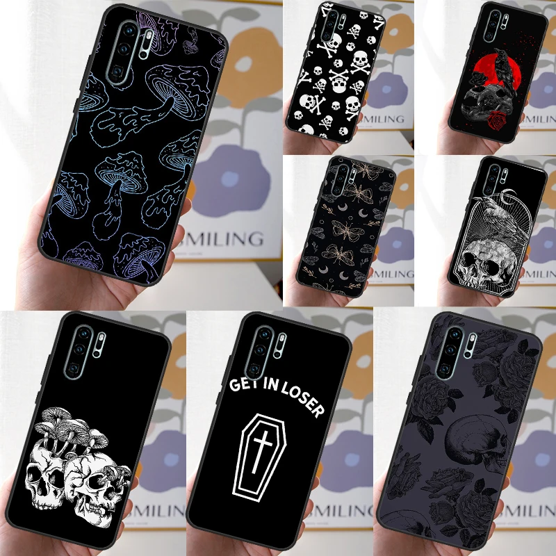 Skull Gothic Creepy Pastel Goth Case For Huawei Nova Y60 Y61 Y70 Y90 Y91 10 9 SE 11i 8i 7i 3i P20 P40 Lite P30 Pro Cover