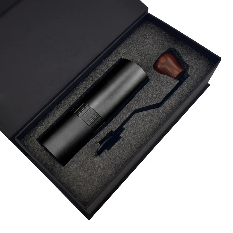 مطحنة حبوب القهوة المعدنية اليدوية من المصنع، مطحنة القهوة المصنوعة من سبائك الألومنيوم مع إعداد قابل للتعديل