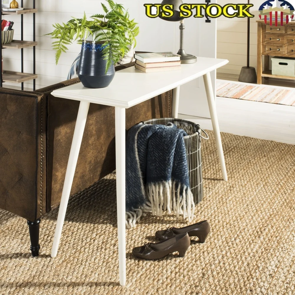 

Modern Console Table Durable Pine Wood Sleek Design Indoor Furniture Minimal Assembly Rectangle Shape Stylish Living Room