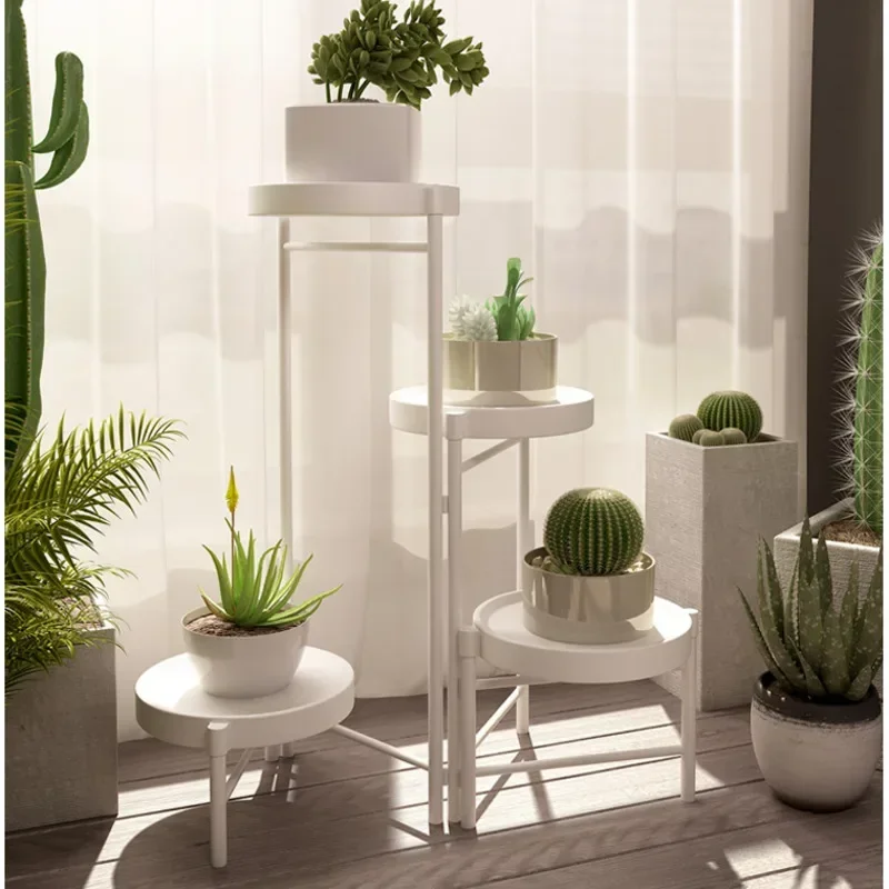 Indoor Folding Plant Stand, Succulent Green Luo Stand for Flowers, Balcony, Flower Base, Iron Decoration, Flower Holder