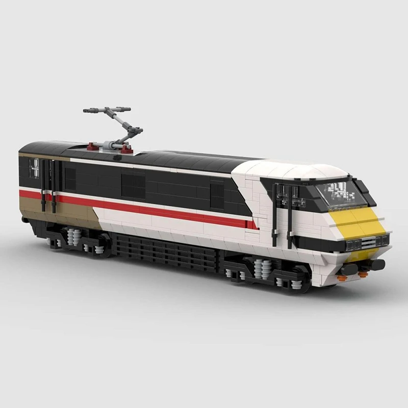 Modelo de trem ferroviário moc blocos de construção intercity trem tecnologia tijolos natal diy montagem brinquedos construstion presentes