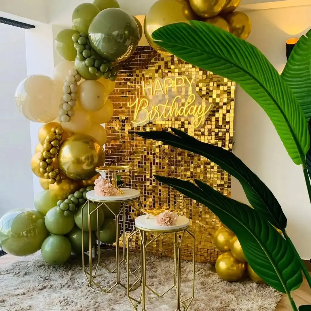 

Shimmer Wall Backdrop 25Pcs 30cm Square Sequin Wall Panels Transparent Resilient Back Party Backdrop for Wedding Birthday Decor