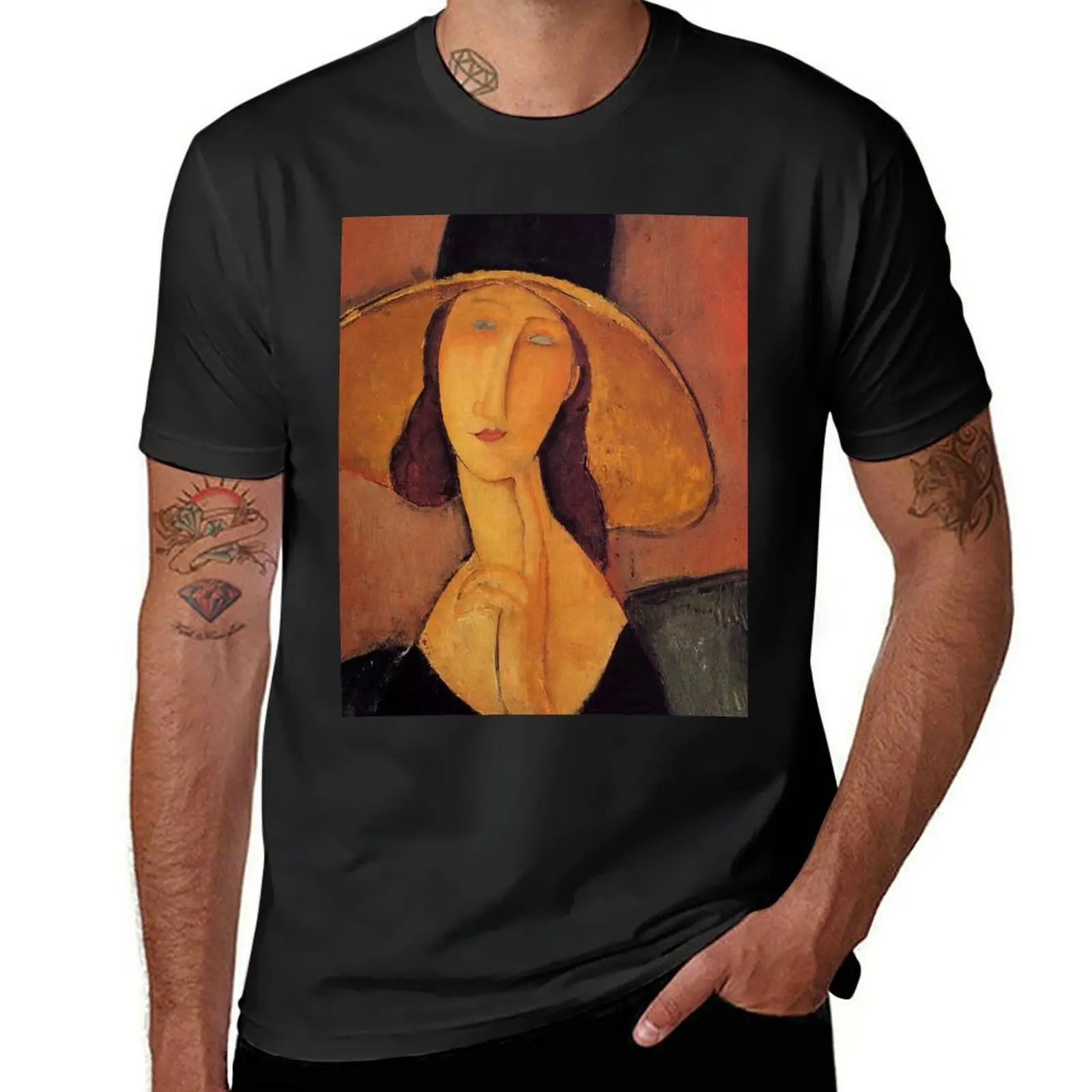 

Vintage Amedeo Modigliani - Woman with Hat c1920 Fine Art T-Shirt anime heavyweights custom t shirt funny t shirts men