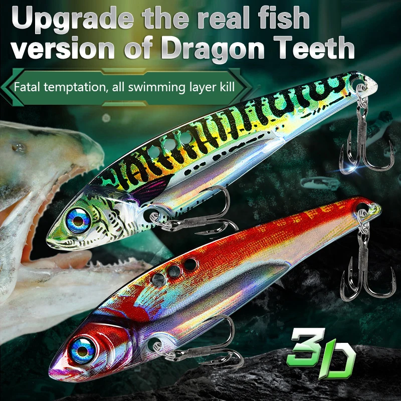 5/7/12/17/20g 3D EyesMetal Vib Blade Lure Sinking Vibration Baits Artificial Vibe For Bass Pike Perch Fishing 6 Colors