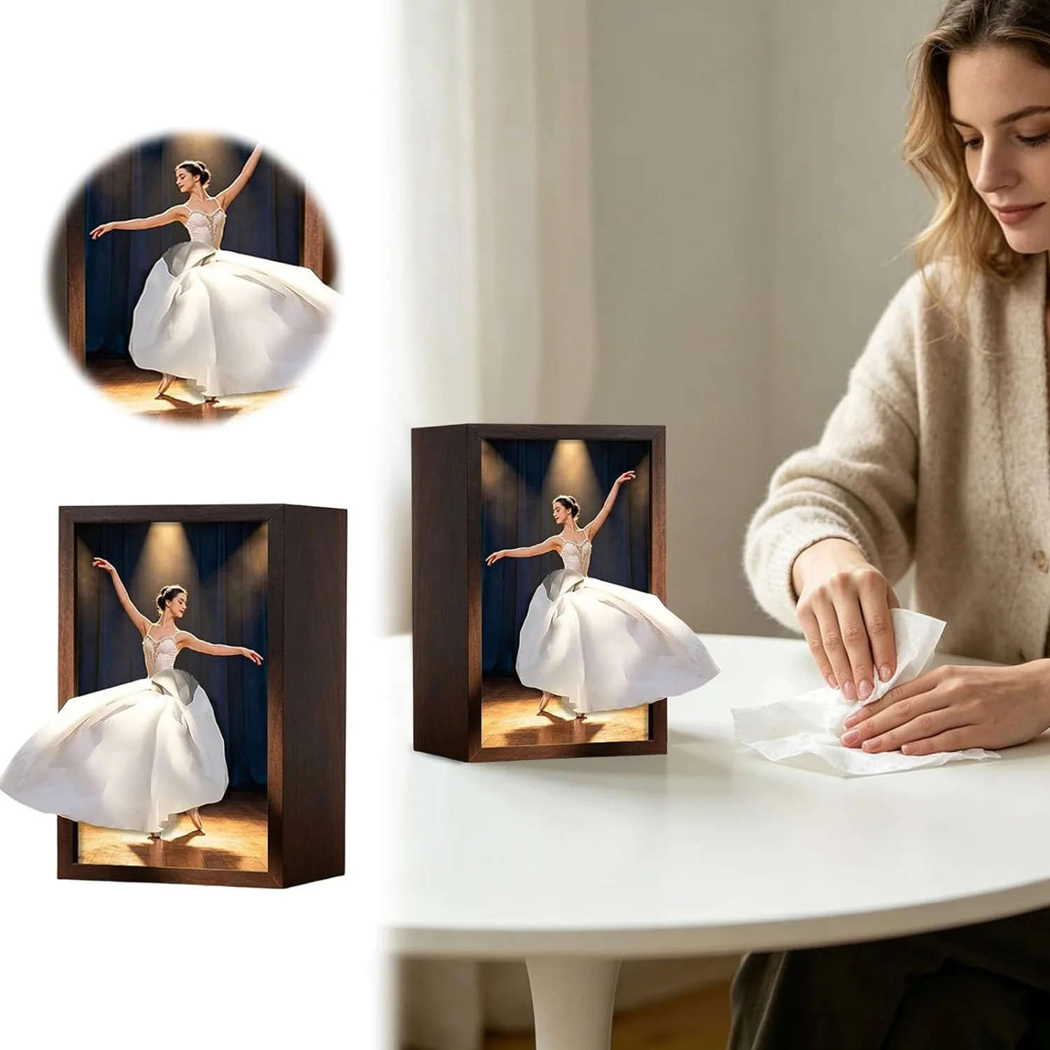 Elegant Ballet Girl Tissue Box Napkin Holder Desk Ballerina Flying Skirt Tissue Box For Bedside Table Kitchen Home Decoration