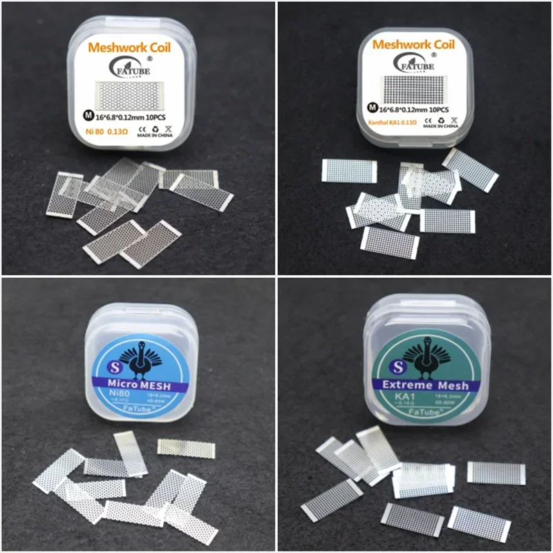 FATUBE Etched Mesh Heating Wire KAI Ni80 0.13ohm S M Code 10PCS/box Mesh Coil