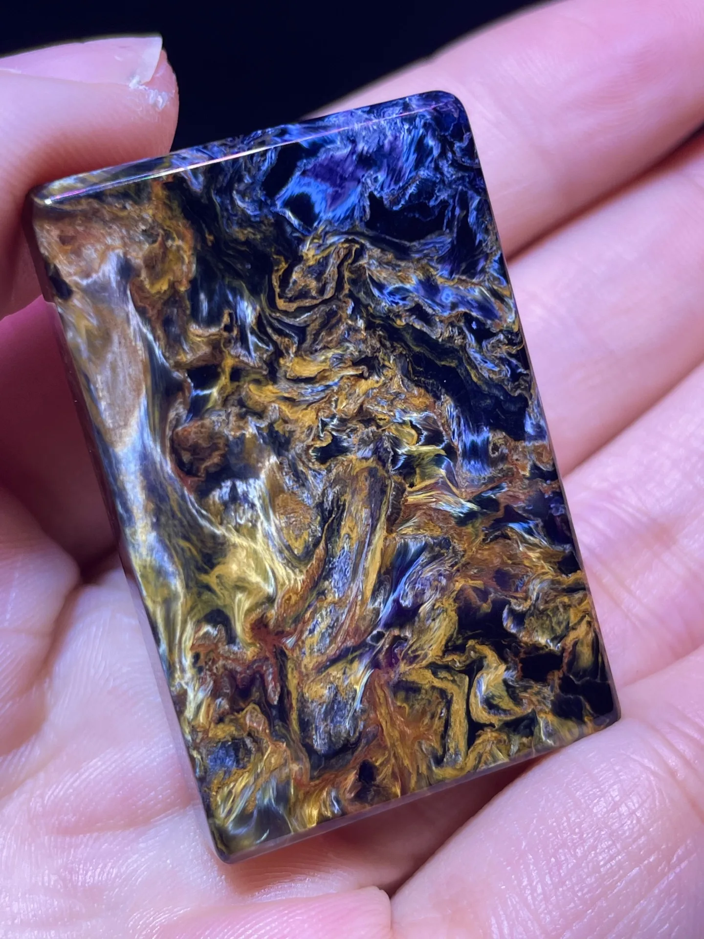Natural Blue Yellow Pietersite Pendant 39.6/26/7.5mm Women Men Fire Pietersite Namibia Necklace Jewelry AAAAAA