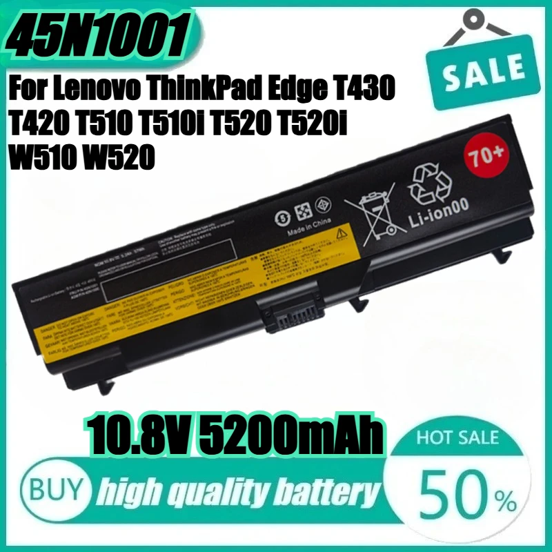 

New High Quality 45N1001 T430 10.8V 5200mAh Laptop Battery for Lenovo ThinkPad Edge T420 T510 T510i T520 T520i W510 W520