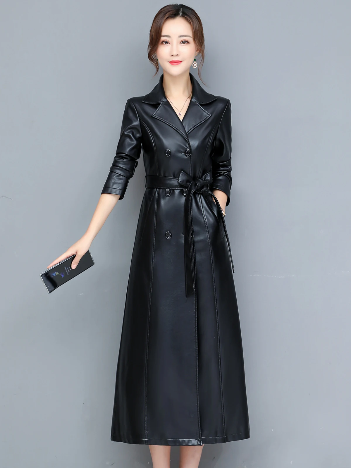 

Ning Genuine Leather Coat Women's Mid-Length 2026 Autumn Winter New Slimming Sheepskin Coat Knee-Length Jacket